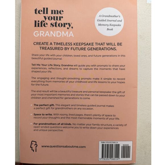 Tell Me Your Life Story, Grandma — Guided Journal & Keepsake Book (NEW) - Picture 2 of 2